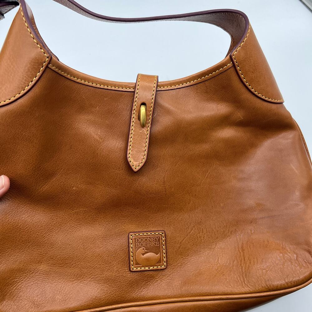 Dooney & Bourke Handbags Florentine Leather Crescent Hobo Brown Chestnut - Picture 7 of 16